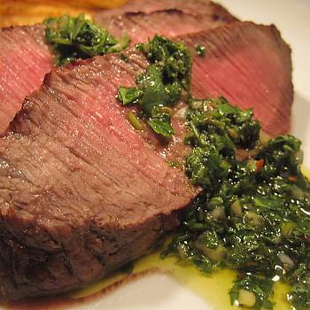 Grilled Flat Iron with Chimichurri recipe